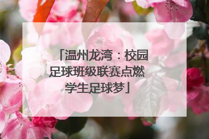 温州龙湾：校园足球班级联赛点燃学生足球梦