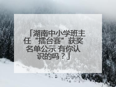 湖南中小学班主任“擂台赛”获奖名单公示 有你认识的吗？