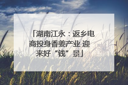 湖南江永：返乡电商投身香姜产业 迎来好“钱”景
