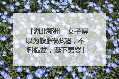 湖北鄂州一女子误以为腹胀做B超，不料临盆，诞下男婴