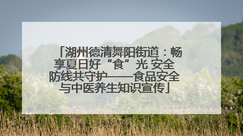 湖州德清舞阳街道：畅享夏日好“食”光 安全防线共守护——食品安全与中医养生知识宣传