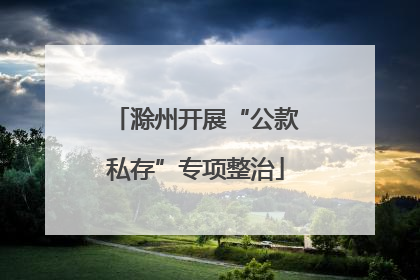 滁州开展“公款私存”专项整治
