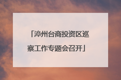 漳州台商投资区巡察工作专题会召开
