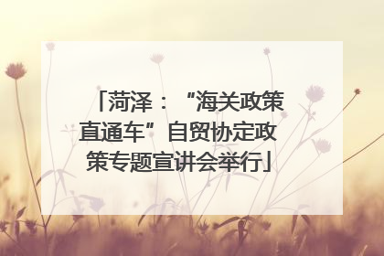 菏泽：“海关政策直通车”自贸协定政策专题宣讲会举行