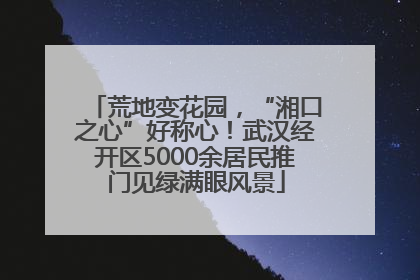 荒地变花园，“湘口之心”好称心！武汉经开区5000余居民推门见绿满眼风景