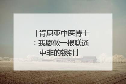 肯尼亚中医博士：我愿做一根联通中非的银针