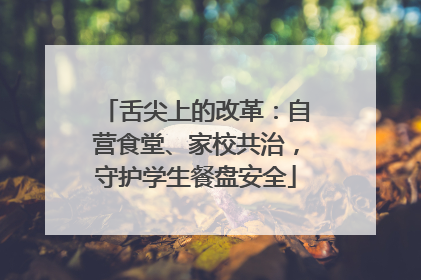 舌尖上的改革：自营食堂、家校共治，守护学生餐盘安全