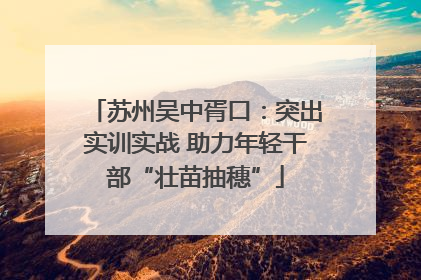 苏州吴中胥口：突出实训实战 助力年轻干部“壮苗抽穗”