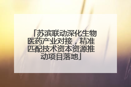 苏滨联动深化生物医药产业对接，精准匹配技术资本资源推动项目落地