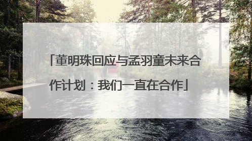 董明珠回应与孟羽童未来合作计划：我们一直在合作