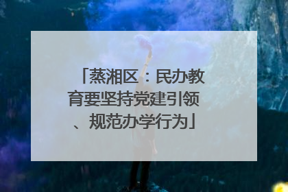 蒸湘区：民办教育要坚持党建引领、规范办学行为