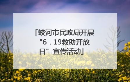 蛟河市民政局开展“6．19救助开放日”宣传活动