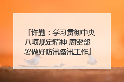 许勤：学习贯彻中央八项规定精神 周密部署做好防汛备汛工作