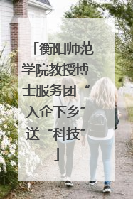 衡阳师范学院教授博士服务团“入企下乡”送“科技”
