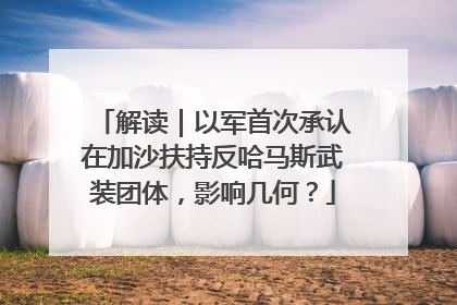 解读｜以军首次承认在加沙扶持反哈马斯武装团体，影响几何？