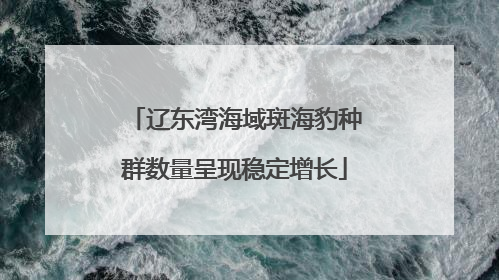 辽东湾海域斑海豹种群数量呈现稳定增长
