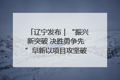 辽宁发布｜“振兴新突破 决胜勇争先”阜新以项目攻坚破解发展瓶颈 经济发展实现良好开局