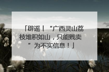 辟谣丨“广西灵山荔枝堆积如山，只能贱卖”为不实信息！