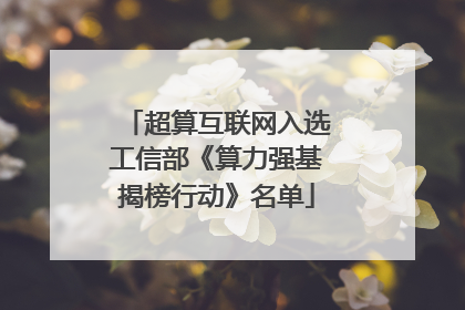 超算互联网入选工信部《算力强基揭榜行动》名单