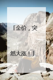 金价，突然大涨！