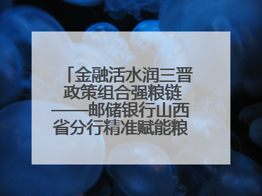 金融活水润三晋 政策组合强粮链——邮储银行山西省分行精准赋能粮食产业全景图