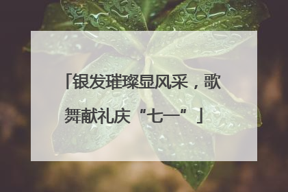 银发璀璨显风采，歌舞献礼庆“七一”