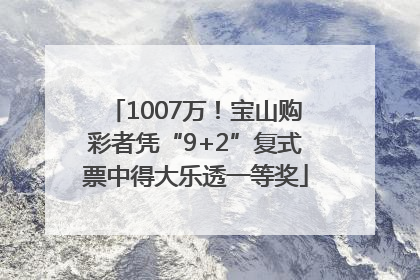 1007万！宝山购彩者凭“9+2”复式票中得大乐透一等奖