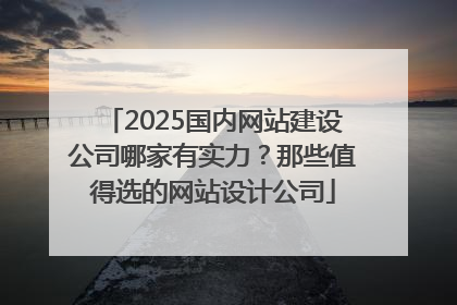 2025国内网站建设公司哪家有实力？那些值得选的网站设计公司