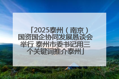 2025泰州（南京）国资国企协同发展恳谈会举行 泰州市委书记用三个关键词推介泰州