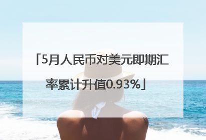 5月人民币对美元即期汇率累计升值0.93%